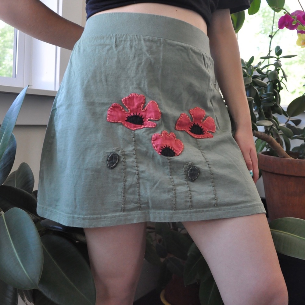 Sage Green Floral Skirt